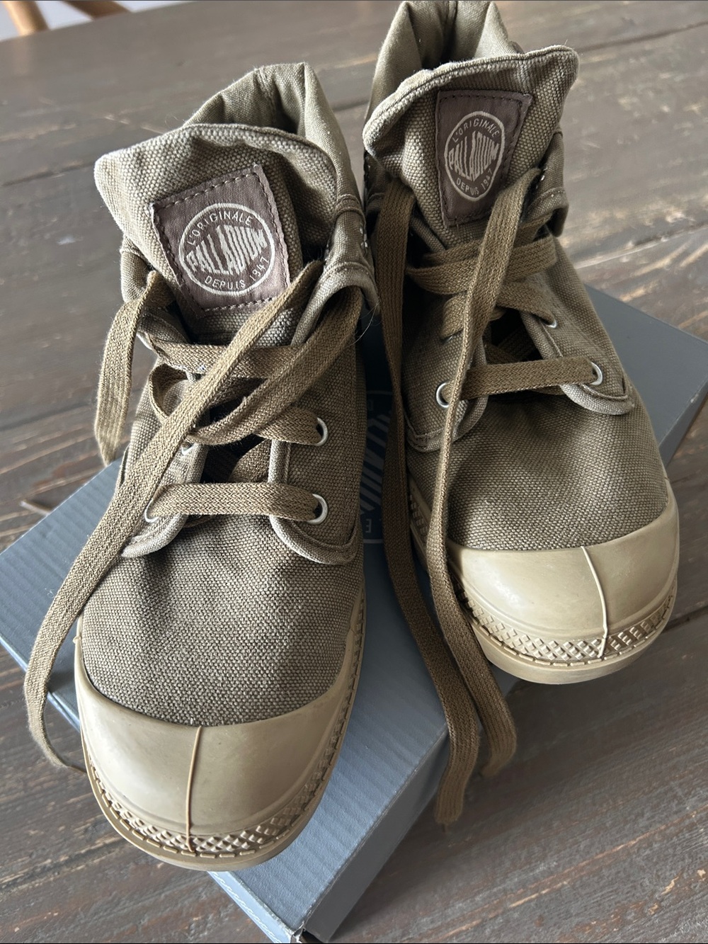 Palladium Women’s Olive Fold-Top Canvas Sneakers